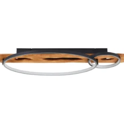 Brilliant Leuchten G99292-76 LED Deckenleuchte Pirus schwarz holz 70cm 3000K