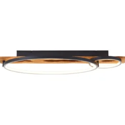 Brilliant Leuchten G99292-76 LED Deckenleuchte Pirus schwarz holz 70cm 3000K
