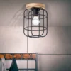Brilliant Leuchten No. 97173-66 Deckenleuchte Gwen 1-flammig E27 schwarz antik holz