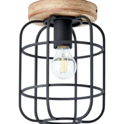 Brilliant Leuchten No. 97173-66 Deckenleuchte Gwen 1-flammig E27 schwarz antik holz