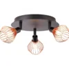 Brilliant Leuchten No. 21034-76 Deckenleuchte Rondell Dalma 3-flammig schwarz kupfer