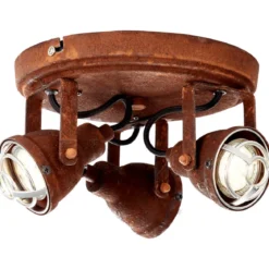 Brilliant Leuchten No. 26334-60 Deckenleuchte Bente Rost, Schwarz 3-flammig