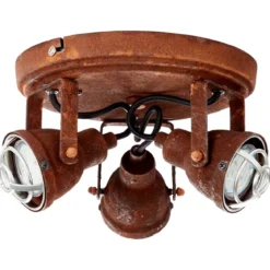 Brilliant Leuchten No. 26334-60 Deckenleuchte Bente Rost, Schwarz 3-flammig