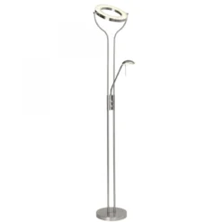 Brilliant Leuchten No. G93033-77 Deckenfluter mit Ausleger LED Demian eisen chrom