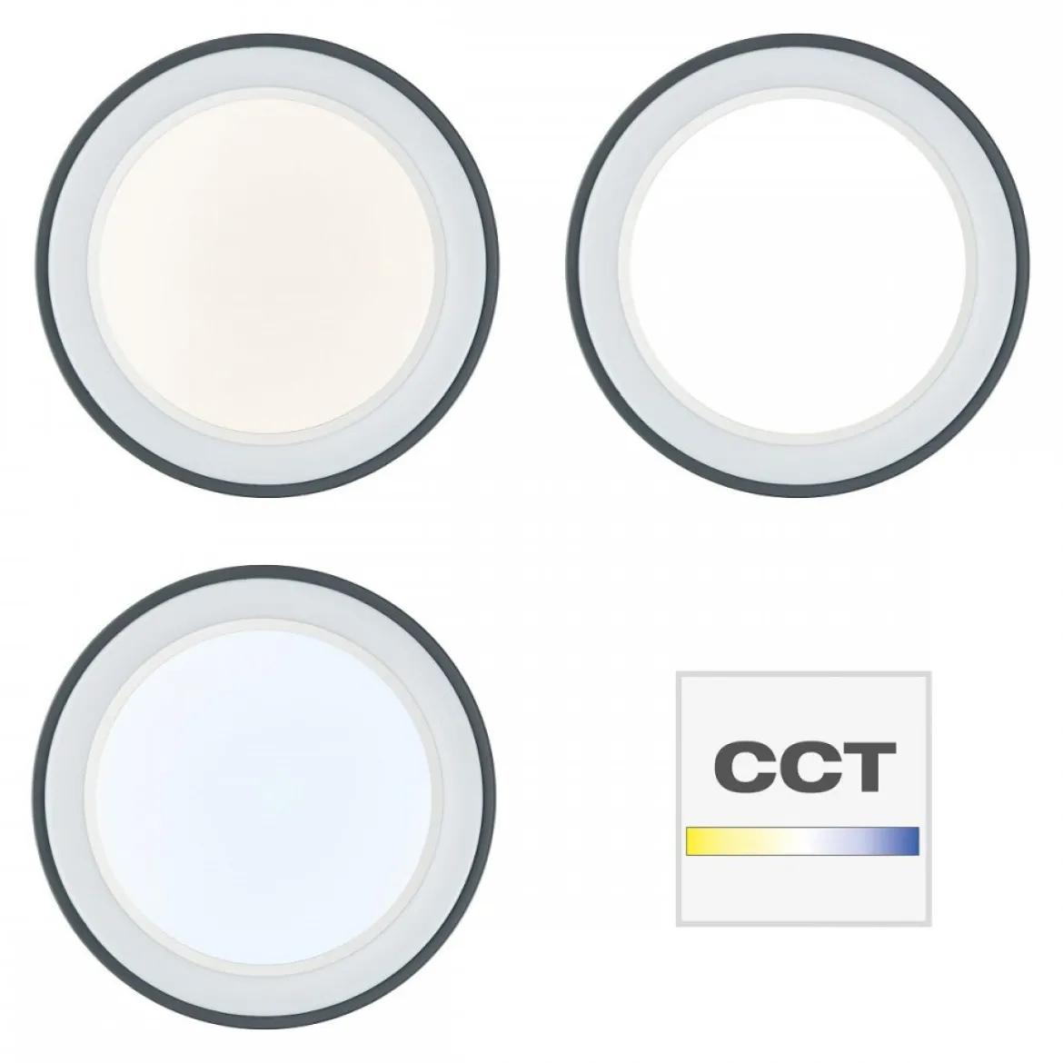 Brilliant Leuchten No. G97191-63 LED-Deckenleuchte Tessy 39cm anthrazit weiß chrom