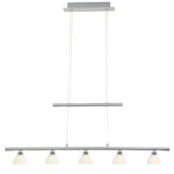 Brilliant Leuchten No. G70573-15 LED Pendelleuchte Tonja 5-flg chrom weiß