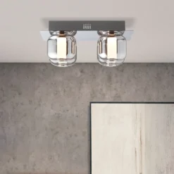 Brilliant Leuchten No. G97177-93 Rafa LED Deckenleuchte 4flg chrom rauchglas 3000K