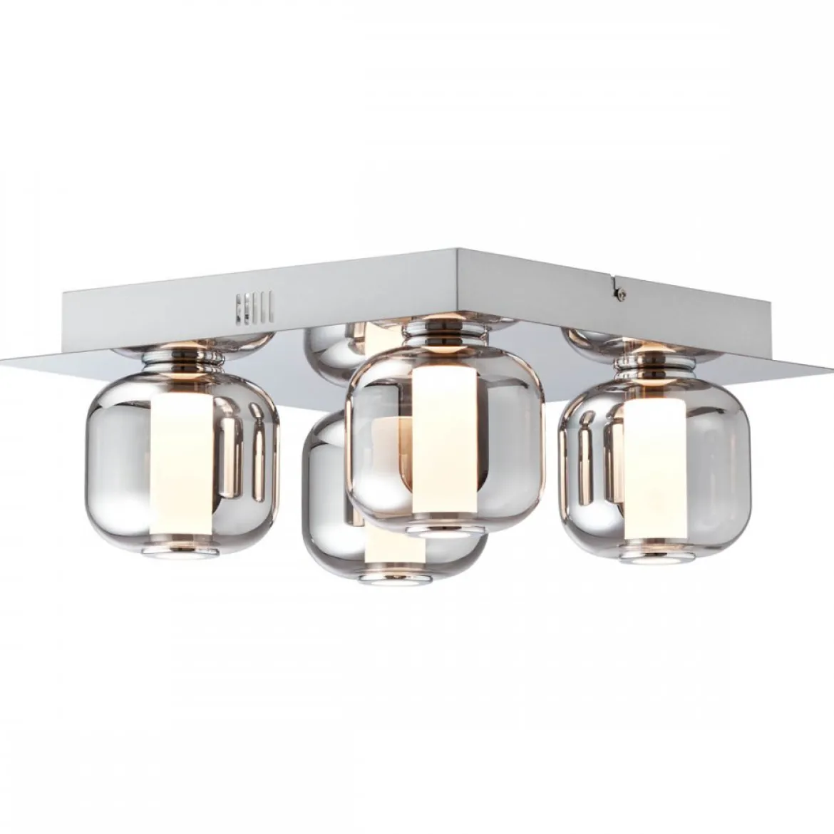 Brilliant Leuchten No. G97177-93 Rafa LED Deckenleuchte 4flg chrom rauchglas 3000K