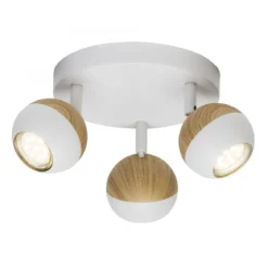 Brilliant Leuchten No. G59434-75 Spotrondell Scan LED 3-flammig GU10 3W weiß holz