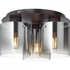 Brilliant Leuchten No. 75593-20 LED Deckenleuchte Beth 3-flg Kaffee Rauchglas