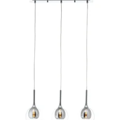 Brilliant Leuchten No. 85573-20 LED Pendelleuchte Hadan 3-flg E14 rauch chrom