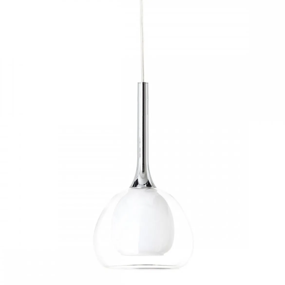Brilliant Leuchten No. 85570-15 LED Pendelleuchte Hadan E14 chrom weiß-transparent