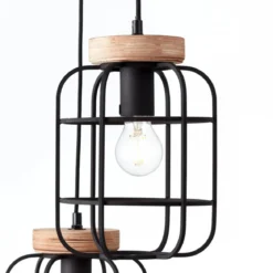 Brilliant Leuchten No. 99255-66 Pendelleuchte Gwen 3-flammig E27 schwarz antik holz