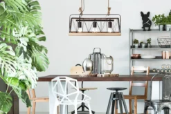 Brilliant Leuchten No. 93587-71 Pendelleuchte Narcy 3-flammig metallfarbend holz