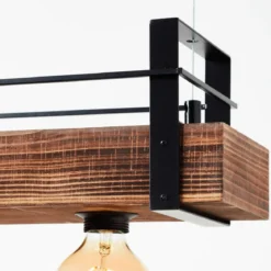 Brilliant Leuchten No. 99540-46 Pendelleuchte Bankwood 3-flammig E27 schwarz stahl holz