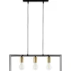Brilliant Leuchten No. 92747-76 Pendelleuchte Arica 3-flammig E27 schwarz holzfarbend