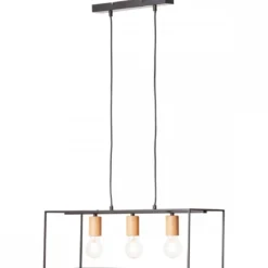 Brilliant Leuchten No. 92747-76 Pendelleuchte Arica 3-flammig E27 schwarz holzfarbend