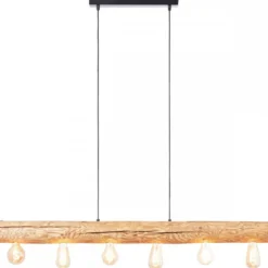 Brilliant Leuchten No. 99433-35 Pendelleuchte Trabo 6-flammig E27 kiefer gebeizt