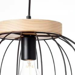 Brilliant Leuchten No. 99234-76 Sorana Pendelleuchte schwarz holzfarbend E27
