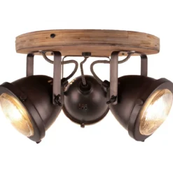 Brilliant Leuchten No. 72034-84 Spotrondell Carmen Wood 3-flammig GU10 bulb 5W
