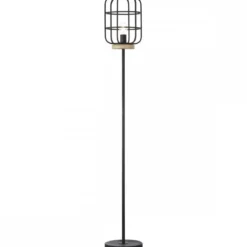 Brilliant Leuchten No. 93073-66 Standleuchte Gwen E27 antik holz schwarz korund