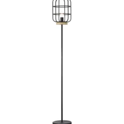Brilliant Leuchten No. 93073-66 Standleuchte Gwen E27 antik holz schwarz korund