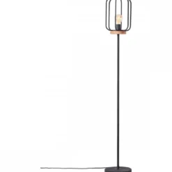 Brilliant Leuchten No. 93145-66 Standleuchte Tosh 163cm E27 antik holz schwarz korund