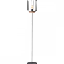 Brilliant Leuchten No. 93145-66 Standleuchte Tosh 163cm E27 antik holz schwarz korund