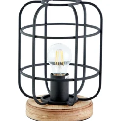 Brilliant Leuchten No. 93056-66 Tischleuchte Gwen E27 schwarz antik holz