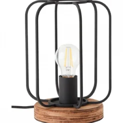 Brilliant Leuchten No. 93147-66 Tischleuchte Tosh E27 antik holz schwarz korund
