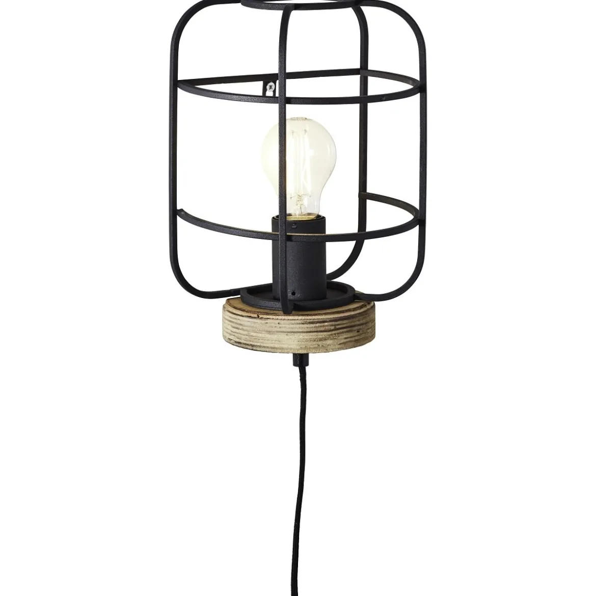 Brilliant Leuchten No. 99235-66 Wandleuchte Gwen 1-flammig E27 antik holz schwarz korund