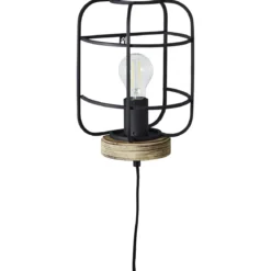 Brilliant Leuchten No. 99235-66 Wandleuchte Gwen 1-flammig E27 antik holz schwarz korund