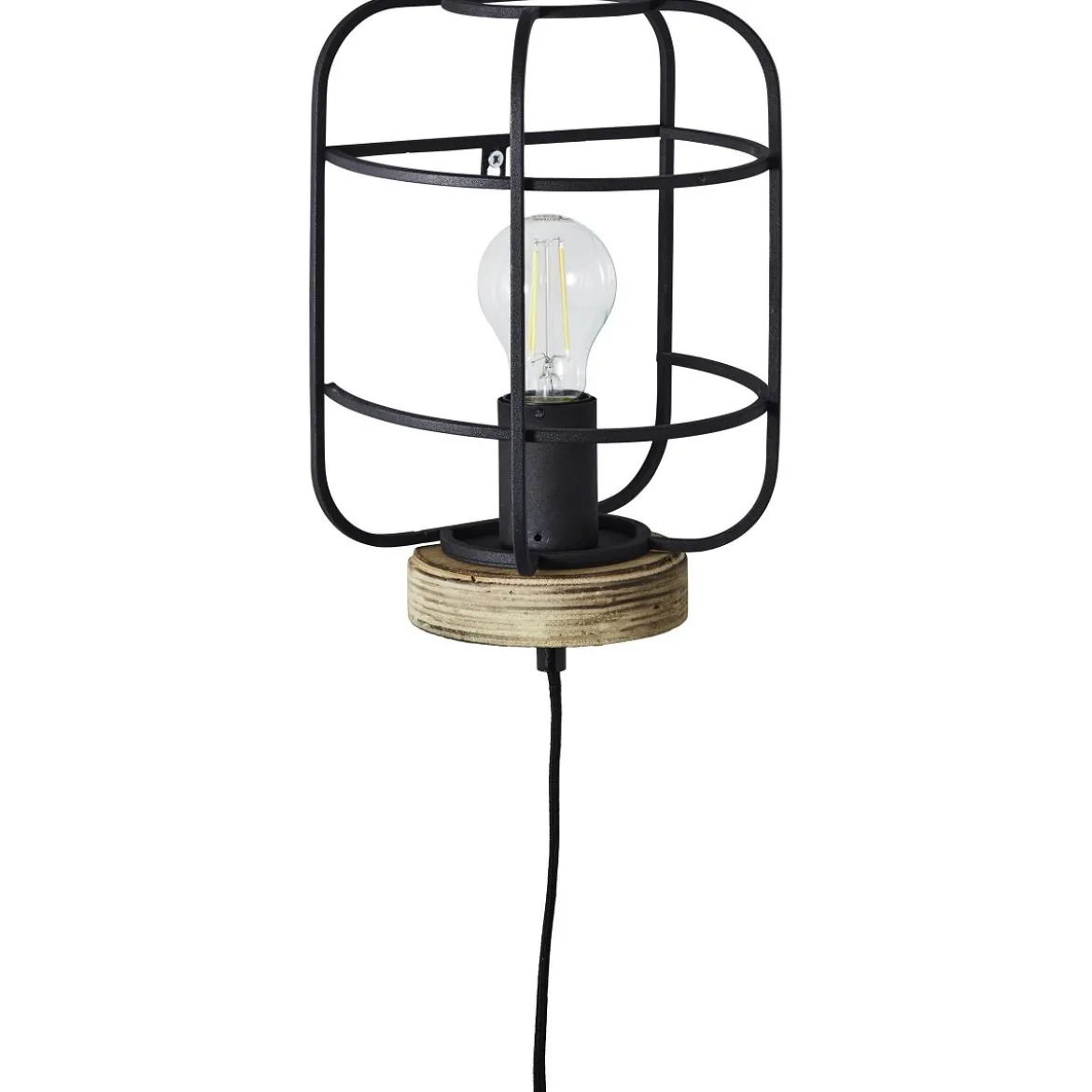 Brilliant Leuchten No. 99235-66 Wandleuchte Gwen 1-flammig E27 antik holz schwarz korund