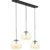 Brilliant Leuchten 80109-86 Pendelleuchte Kaizen 3- flammig amber-bernstein schwarz