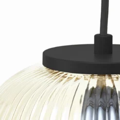 Brilliant Leuchten 80109-86 Pendelleuchte Kaizen 3- flammig amber-bernstein schwarz