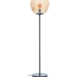 Brilliant Leuchten 80106-86 Stehleuchte Kaizen Glas amber schwarz matt