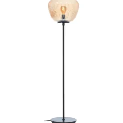 Brilliant Leuchten 80106-86 Stehleuchte Kaizen Glas amber schwarz matt