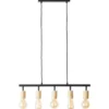 Brilliant Leuchten 99684-76 Tiffany Pendelleuchte 5-flammig schwarz matt natur