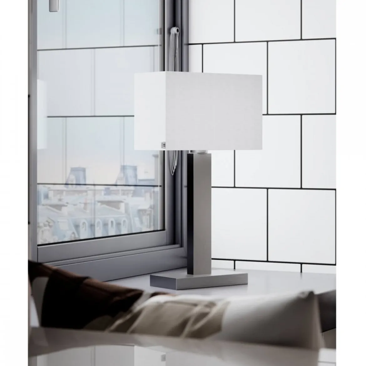 By Rydéns 4002680-6524 Tischleuchte Prime 47cm silber weiß