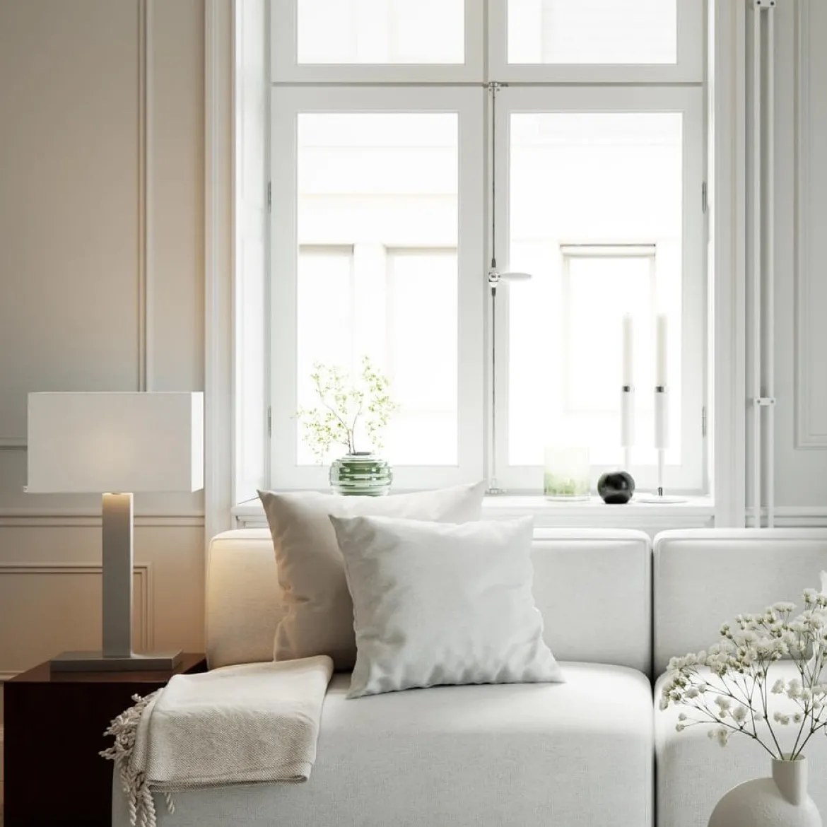 By Rydéns 4002690-6524 Tischleuchte Prime 69cm silber weiß