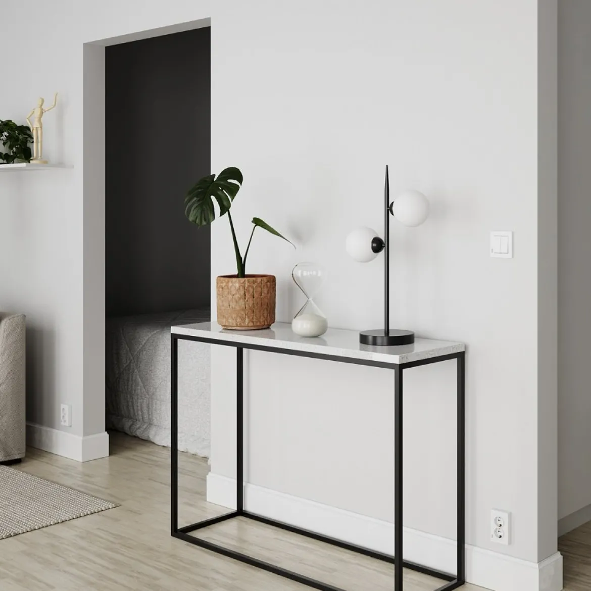 By Rydéns 4002560-4002 Tischleuchte Punto 55cm mattschwarz weiß G9