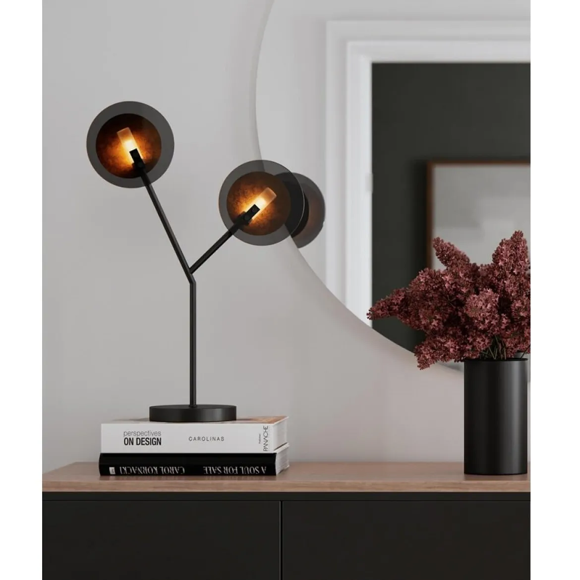 By Rydéns 4002610-4002 Tischleuchte Turno schwarz Metall Glas 59cm
