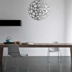 David Trubridge Coral Pendelleuchte Ø 100cm weiß 2 Seiten