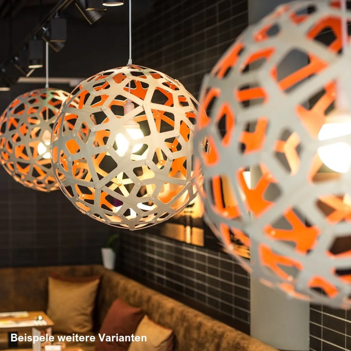 David Trubridge Coral Pendelleuchte Ø 80cm orange