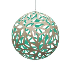 David Trubridge Floral Pendelleuchte Ø 120cm aqua
