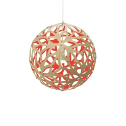 David Trubridge Floral Pendelleuchte Ø 80cm rot