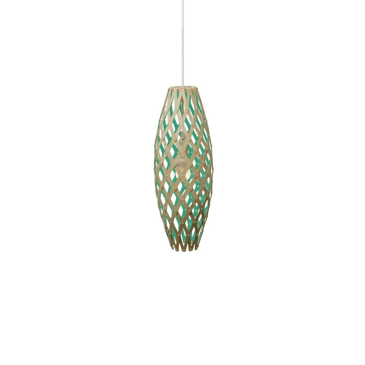 David Trubridge Hinaki Pendelleuchte 50 cm aqua