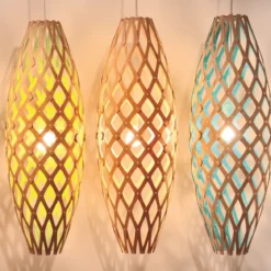 David Trubridge Hinaki Pendelleuchte 50 cm aqua
