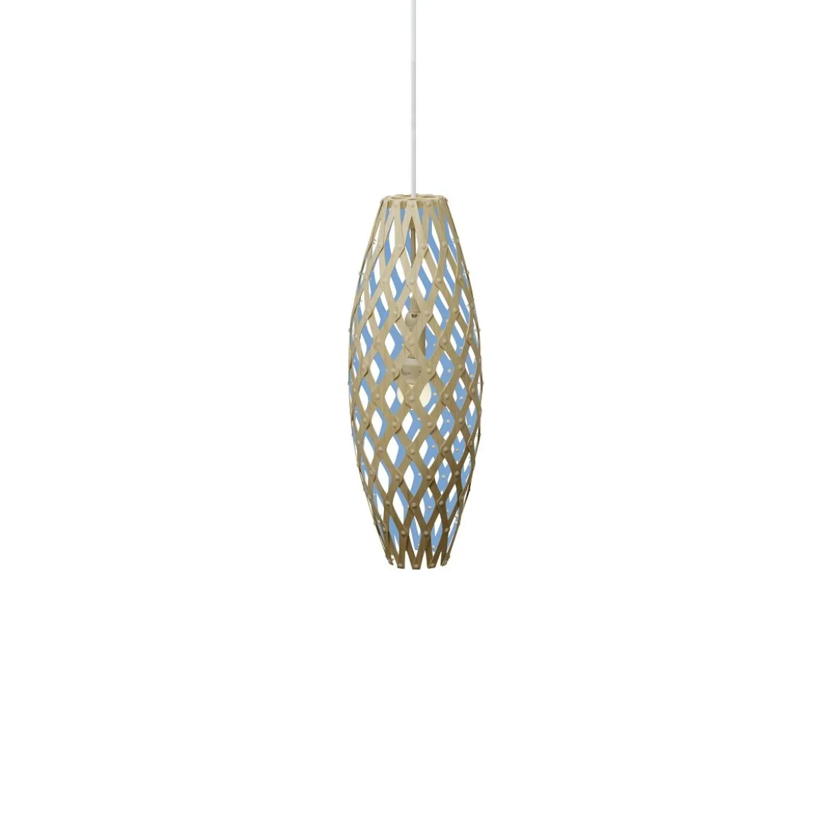 David Trubridge Hinaki Pendelleuchte 50 cm blau