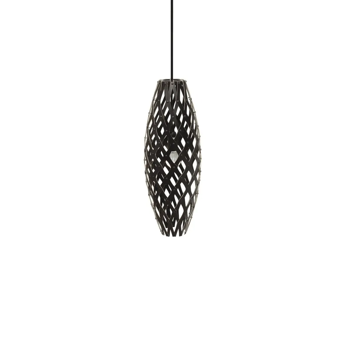 David Trubridge Hinaki Pendelleuchte 50 cm schwarz 2 Seiten